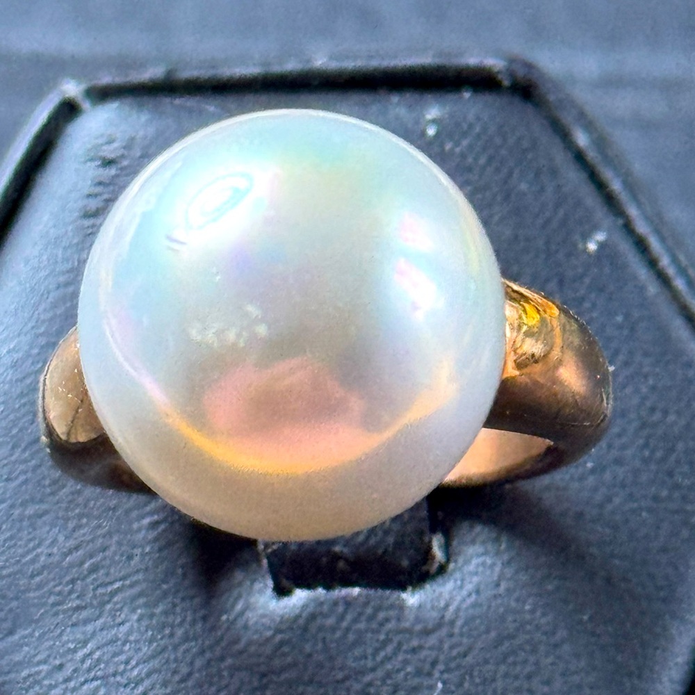 Freshwater Pearl and Electroplated 22K Gold Ring